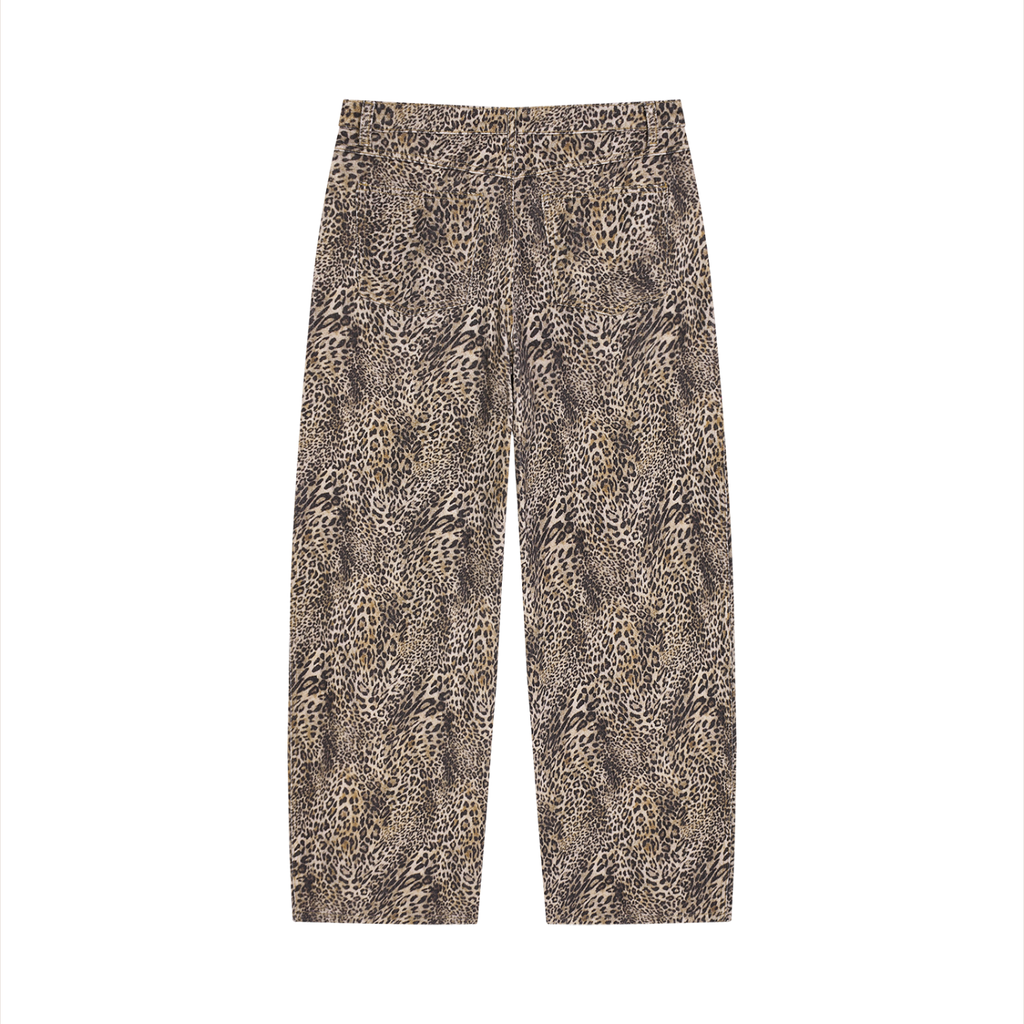 EF Hardy Vintage Wash Leopard Wide Leg Jeans