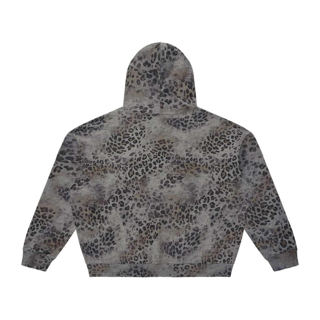 EF Hardy Vintage Wash Leopard Full Zip Hoodie