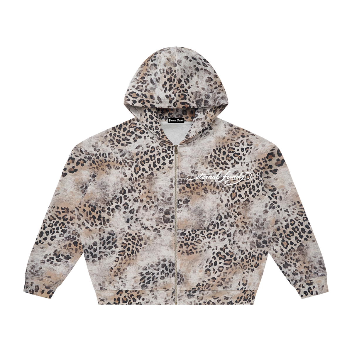 EF Hardy Vintage Wash Leopard Full Zip Hoodie