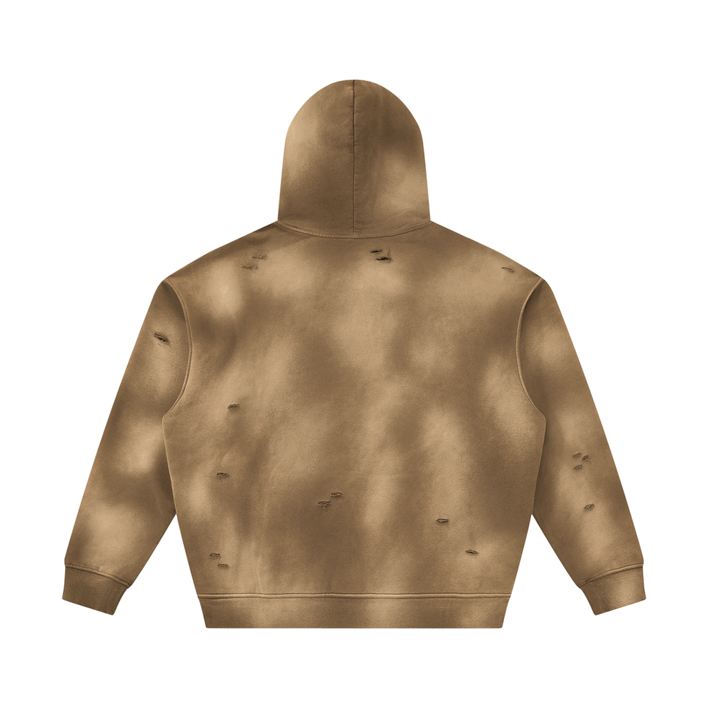 Luxe Sunfade Frayed Fleece Hoodie